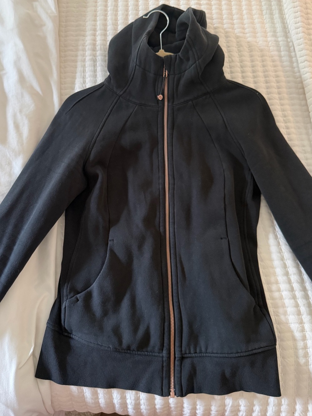 Black Lululemon Scuba Rose Gold hardware